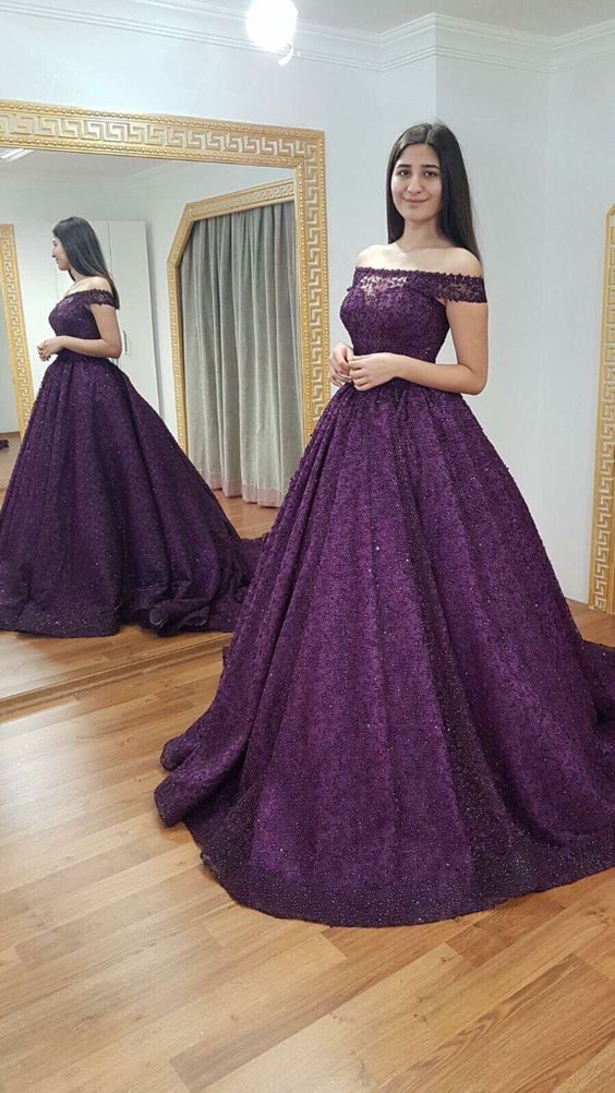 Elegant Purple Prom Dresses Party Gowns Long Evening Dress  fg4064