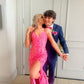 pink prom dress Evening Gown Sequined prom gown     fg4167