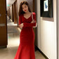 Red Long Evening Dresses Prom Gown Party Gowns      fg3900