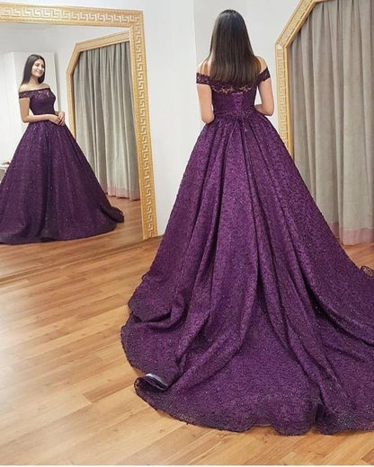 Elegant Purple Prom Dresses Party Gowns Long Evening Dress  fg4064