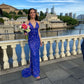 Royal Blue Sequin Mermaid Prom Dresses Evening Party Formal Gowns      fg3776