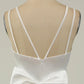 Double Straps White Satin Short Homecoming Party Dress    fg3760