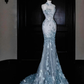 Robe de soirée longue sirène colorée à paillettes, tenue de remise de diplôme fg8362