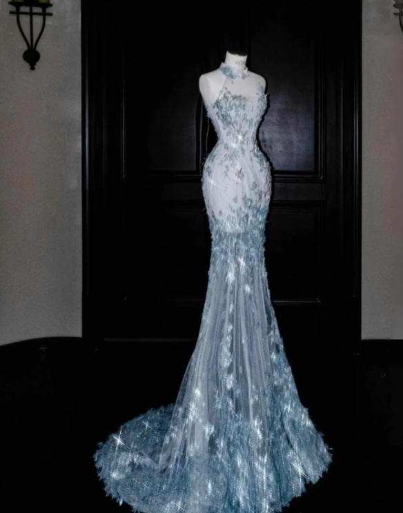 Robe de soirée longue sirène colorée à paillettes, tenue de remise de diplôme fg8362