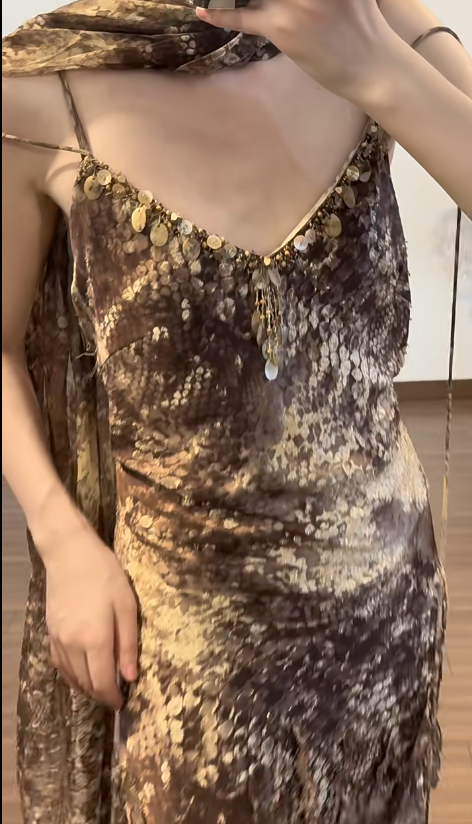Buntes Meerjungfrau-Partykleid mit Pailletten und langen Abschlusskleidern fg8362