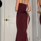 Burgundy Prom Dresses Sheath Straps Evening Dresses       fg4867