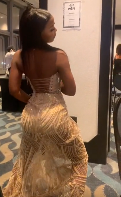 Sexy Gold Langes Ballkleid Abend Party Kleider Mit Schlitz fg7699