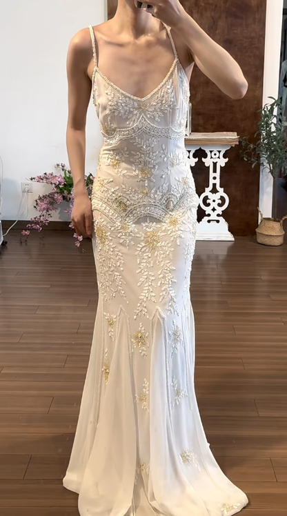 Buntes Meerjungfrau-Partykleid mit Pailletten und langen Abschlusskleidern fg8362