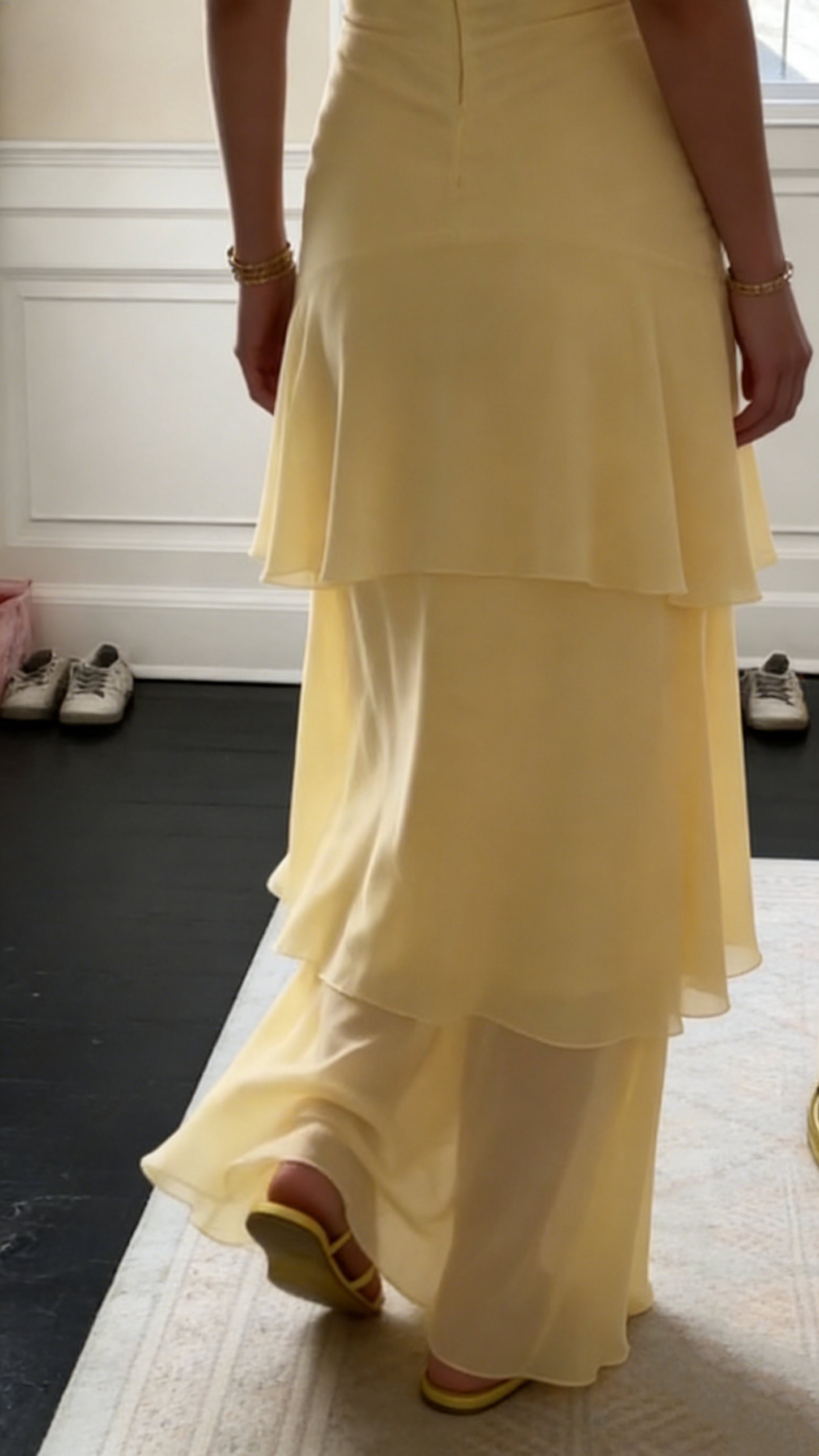 Gelbes, modisches, langes Ballkleid, Abend- und Partykleider fg7739