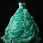 Sweetheart Emerald Organza Ball Gown with Beaded Bodice & 3D Rose Ruching fg8958
