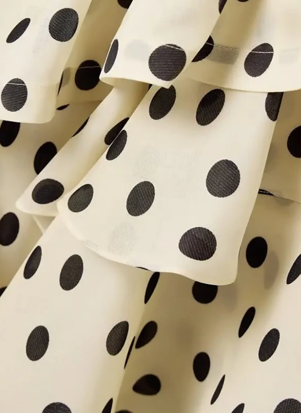 Trägerloses Polka Dots Kleid Mode Prom Abendkleider für Frauen fg6236