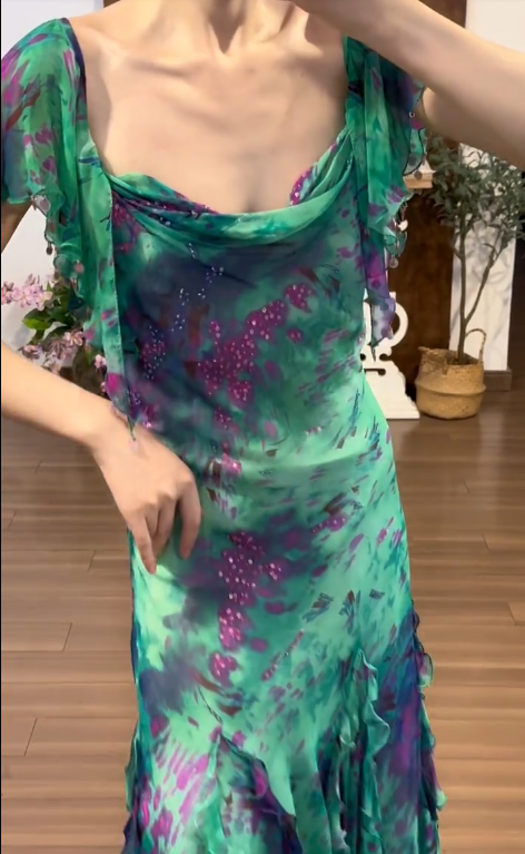Buntes Meerjungfrau-Partykleid mit Pailletten und langen Abschlusskleidern fg8362
