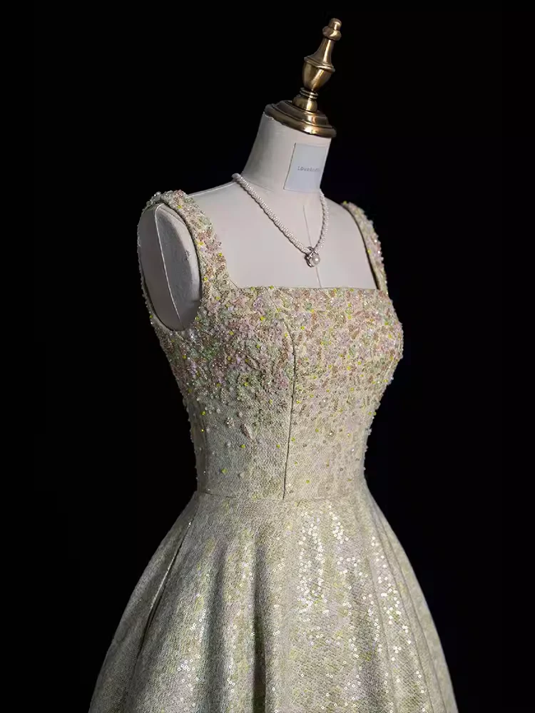 Robe de soirée longue sirène colorée à paillettes, tenue de remise de diplôme fg8362