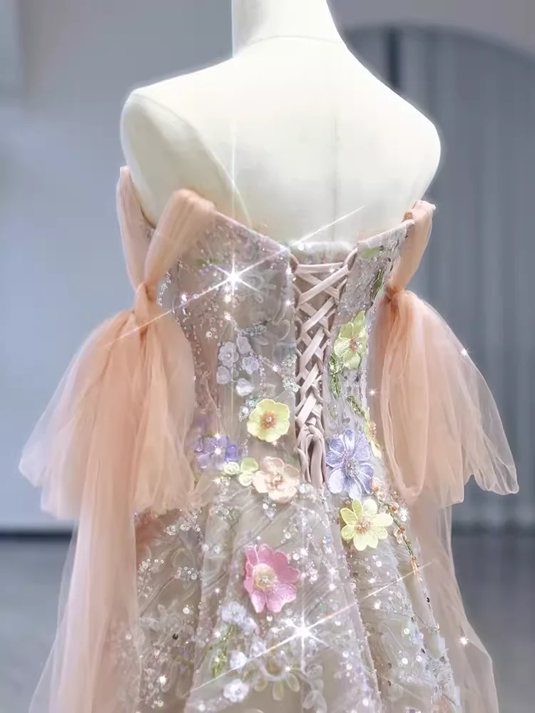 Buntes Meerjungfrau-Partykleid mit Pailletten und langen Abschlusskleidern fg8362