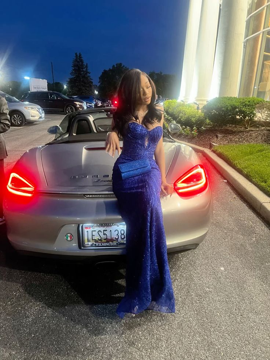 Royal Blue Mermaid Prom Dress Evening Dress Graduation Dress fg8424