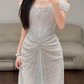 Robe de soirée longue sirène colorée à paillettes, tenue de remise de diplôme fg8362