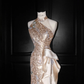 Champagne Sequin Prom Party Dress Shiny Evening Dress Birthday Outfit fg8687