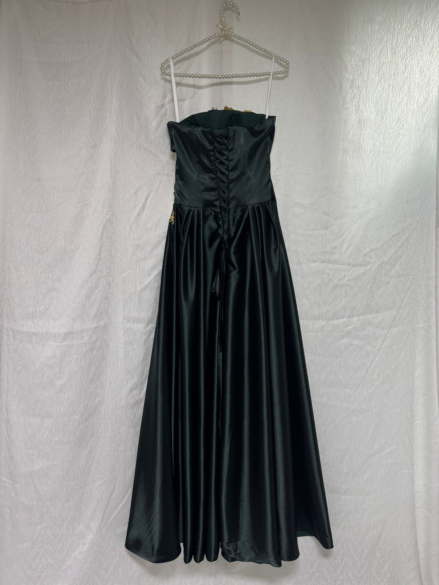 Stunning A Line Satin Prom Party Dress With Beading Modest Graduation Dress  fg8751