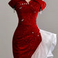 Robe de bal sirène à épaules dénudées et paillettes, robe de soirée scintillante fg5081