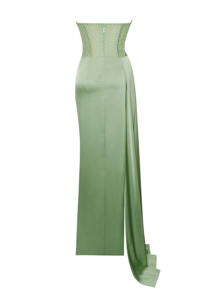 Sexy Green Mermaid Side Slit Maxi Long Party Prom Dresses,Evening Dresses        fg6759