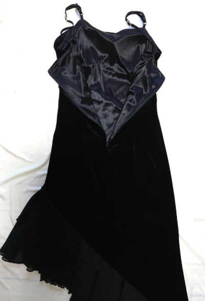Black Velvet Tiered Cocktail Dress Prom Party Gowns Formal Dresses(Jacket not included)      fg7231