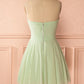 Sage Green Strapless Short A-line Party Dress Homecoming Dresses     fg3726