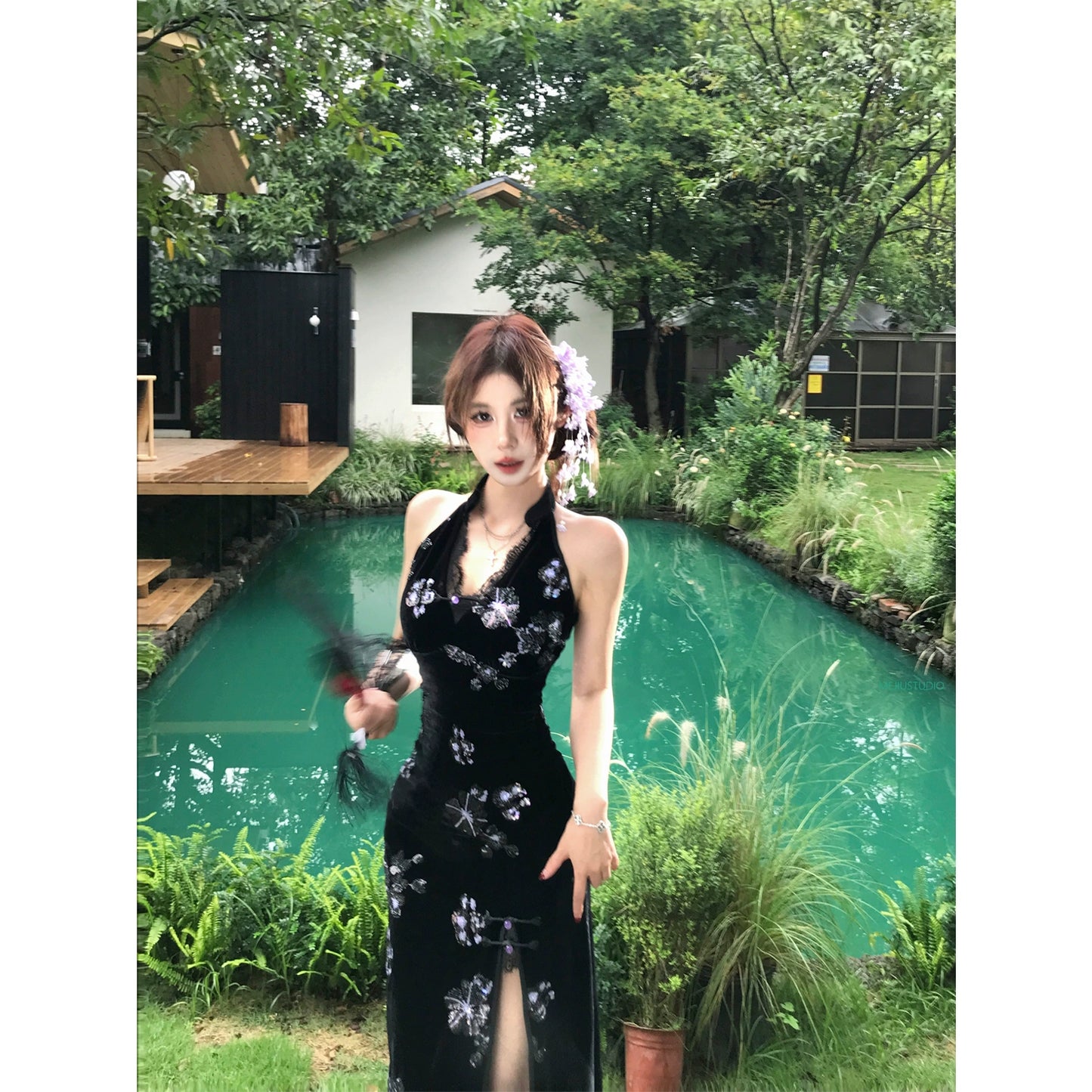 Buntes Meerjungfrau-Partykleid mit Pailletten und langen Abschlusskleidern fg8362