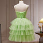 Green Tulle Short Prom Dress, Cute Green Homecoming Dresses      fg3412