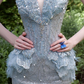 Strapless Sweetheart Beaded Tulle Mermaid Evening Gown fg8760