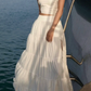 Strapless Two Piece Outfit, Tiered Maxi Skirt Wedding Guest Beach Dress fg8767