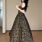 Vintage Floral Spaghetti Straps Evening Dress, Square Neck Flocked Rose Print A-Line Maxi Formal Gown  fg8777