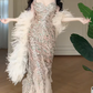 Sweetheart Spaghetti Strap Sequin Mermaid Long Evening Gown fg8796