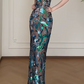 Strapless Floral Sequin Mesh Mermaid Long Evening Gown fg8797