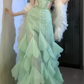 Strapless Cutout Sequin Leaf Tulle Mermaid Prom Dress fg8794
