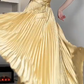 Sweetheart Spaghetti Strap Pleated Satin Evening Gown With Beading  fg8816
