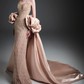Strapless Sweetheart Beaded Mermaid Evening Gown With Detachable Satin Overskirt  fg8819