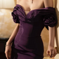 Off Shoulder 3D Floral Satin Mermaid Evening Dress fg8843