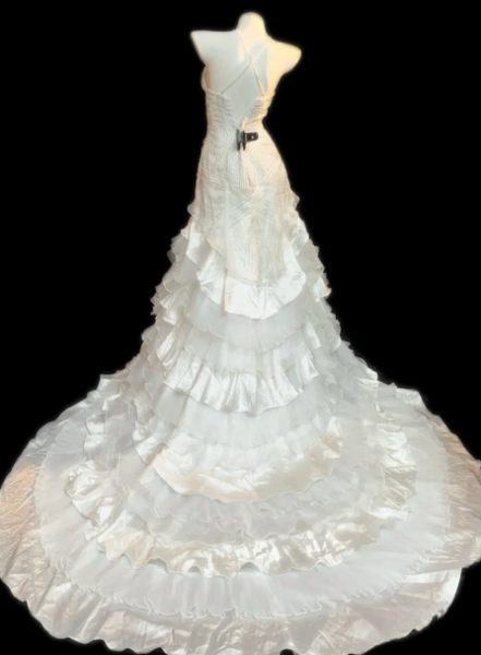 Halter Beaded Ruffled Mermaid Wedding Dress fg8845