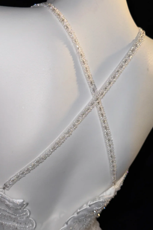 Halter Beaded Ruffled Mermaid Wedding Dress fg8845