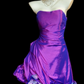 Strapless Ruched Iridescent Taffeta Short Dress With 3D Floral Hem fg8858