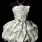 Strapless Bow Pearl Decor Satin Mini Bubble Homecoming Dress, Light Green Short Formal Gown fg8866