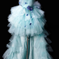 Strapless 3D Floral Pearl Layered Tulle Long Evening Dress fg8883