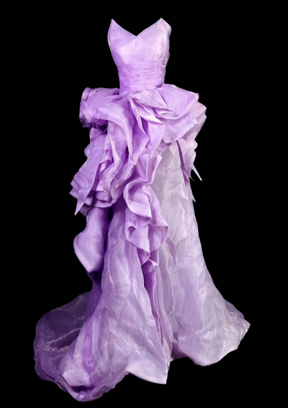 Strapless Ruffled Organza Long Prom Gown fg8890
