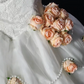 Strapless 3D Rose Pearl Lace Tulle Short Wedding Dress  fg8900