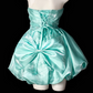 Strapless Bow Pearl 3D Floral Satin Short Bubble Party Dress  fg8901