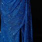 Spaghetti Strap Rhinestone Trim Sequin Corset Slit Mermaid Evening Gown  fg8913