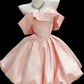 Off-the-Shoulder Structured Satin Mini Ball Gown fg9064