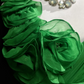 Green One-Shoulder 3D Floral Chiffon Formal Evening Gown fg9050