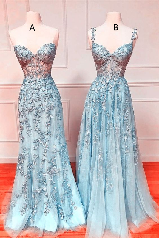 2024  Long Light Blue Prom Dress      fg4455