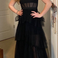 black tulle prom dress     fg3788